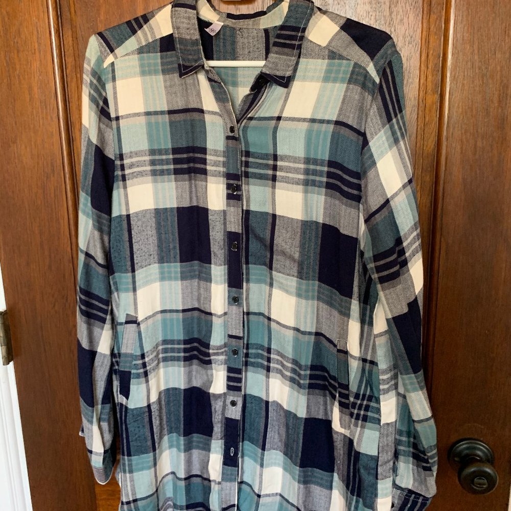 Flannel Blouse w/ pockets
